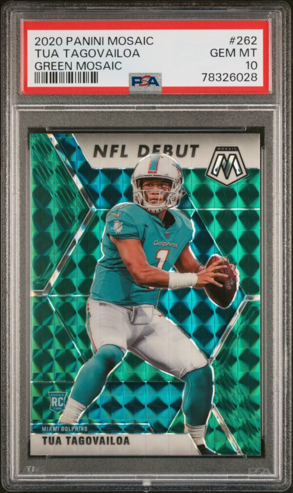 2020 PANINI MOSAIC GREEN MOSAIC #262 TUA TAGOVAILOA PSA 10