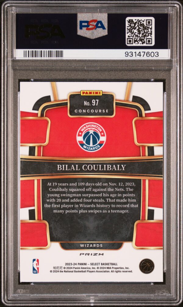 2023 PANINI SELECT | SILVER PRIZM #97 BILAL COULIBALY PSA 10 - Image 2