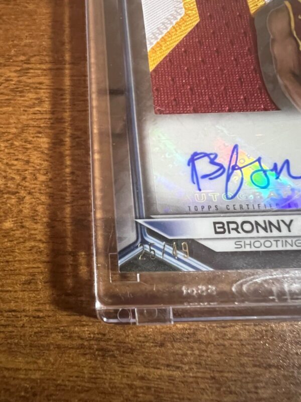 2023-24 Bowman U Best - BRONNY JAMES THREE COLOR Patch & Auto - 25/49 - Image 3